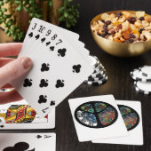 ピースサインツリーフクロウカラフルデザイン トランプ (インサイチュ)