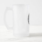 ピースサインツリーフクロウカラフルデザイン フロストグラスビールジョッキ (左)