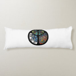 ピースサインツリーフクロウカラフルデザイン ボディピロー
