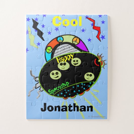 ピースサインハッピースペースシップパズル ジグソーパズル (縦)