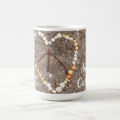 ピースサインハートシーシェルOBXビーチNC コーヒーマグカップ (中央)