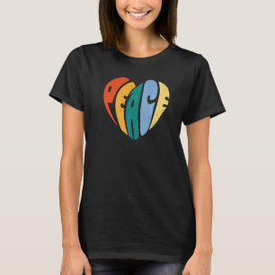 ピースサインハートラブ60u2019s 70u2019sヒッピーCos Tシャツ