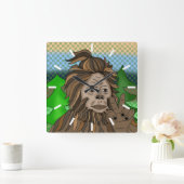 ピースサインビグフットサスカッチ スクエア壁時計 (ホーム)