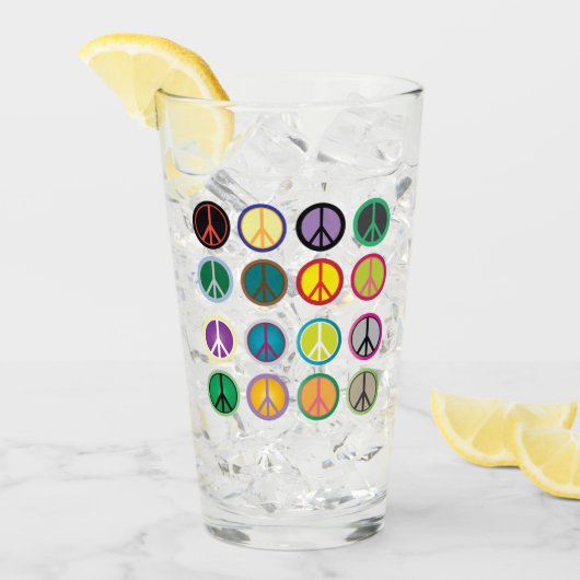 ピースサインピント飲みガラス タンブラーグラス (アイス正面)