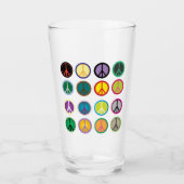 ピースサインピント飲みガラス タンブラーグラス (正面)