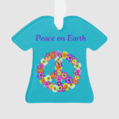 ピースサインフローラオンターコイズ オーナメント (正面)