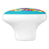 ピースサインフローラオンターコイズ セラミックノブ (側面)