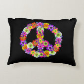 ピースサインフローラオン黒 アクセントクッション (裏面)