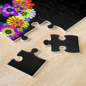 ピースサインフローラオン黒 ジグソーパズル (側面)