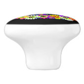 ピースサインフローラオン黒 セラミックノブ (側面)