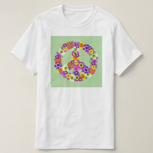 ピースサインフローラ Tシャツ (デザイン正面)