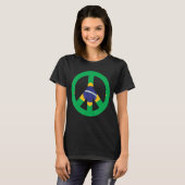 ピースサインブラジル国旗 Tシャツ (正面フル)