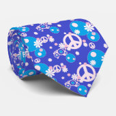 ピースサインブルーボホメンネックタイ ネクタイ (ロール)