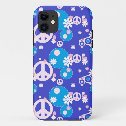 ピースサインブルー Case-Mate iPhoneケース (裏面)