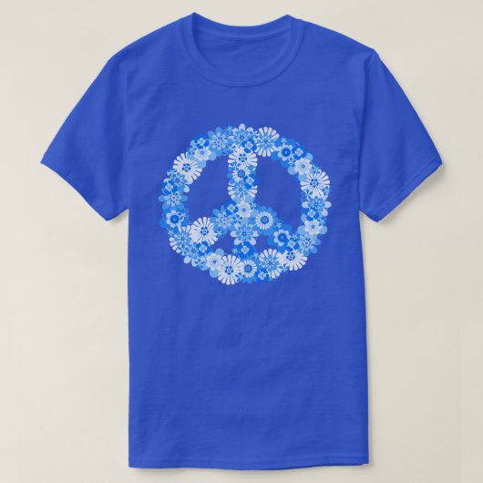 ピースサインブルー Tシャツ (デザイン正面)