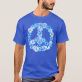 ピースサインブルー Tシャツ (正面)