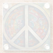 ピースサインポップ・アートのアート ガラスコースター (裏面)