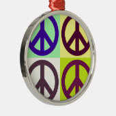 ピースサインポップ・アートのアート メタルオーナメント (右)