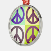 ピースサインポップ・アートのアート メタルオーナメント (左)