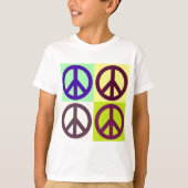 ピースサインポップ・アートのアート Tシャツ (正面)