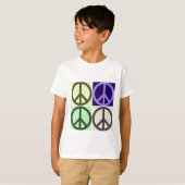 ピースサインポップ・アートのアート Tシャツ (正面フル)