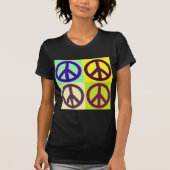 ピースサインポップ・アートのアート Tシャツ (正面)