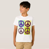 ピースサインポップ・アートのアート Tシャツ (正面フル)