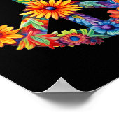 ピースサインラブ60s 70s溝深いヒッピー衣装ホール ポスター (角)