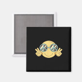 ピースサインラブ60s 70s溝深いヒッピー衣装ホール マグネット (正面/裏面)