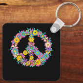 ピースサインラブ60s 70s絞り染めヒッピー衣装Flo キーホルダー (裏面)