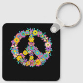 ピースサインラブ60s 70s絞り染めヒッピー衣装Flo キーホルダー (裏面)