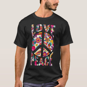 ピースサインラブ 60年代 70年代 タイダイ ヒッピースタイル コスチューム Tシャツ