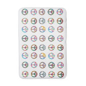 ピースサインレインボーカラーズバスルームテーマ バスマット (正面縦)