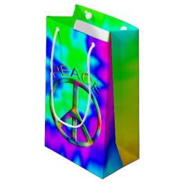 ピースサインレインボーヒッピー抱き枕スモール スモールペーパーバッグ