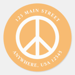 ピースサインレトロ住所 シール