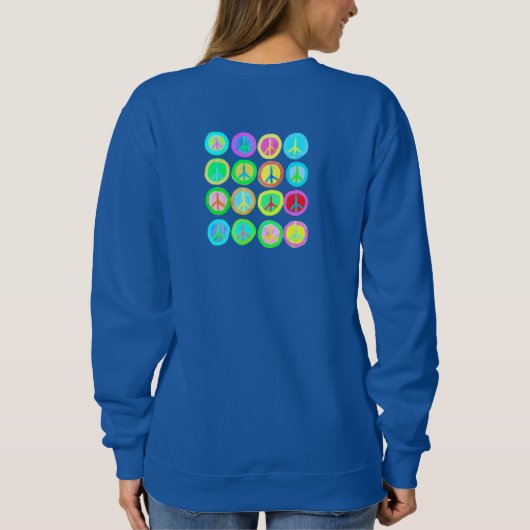 ピースサイン抽象芸術アートから衣服 スウェットシャツ (裏面)