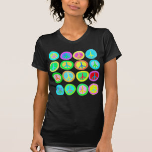 ピースサイン抽象芸術アートから衣服 Tシャツ
