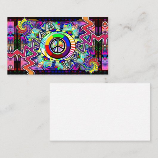 ピースサイン抽象芸術アート 名刺 (正面/裏面)