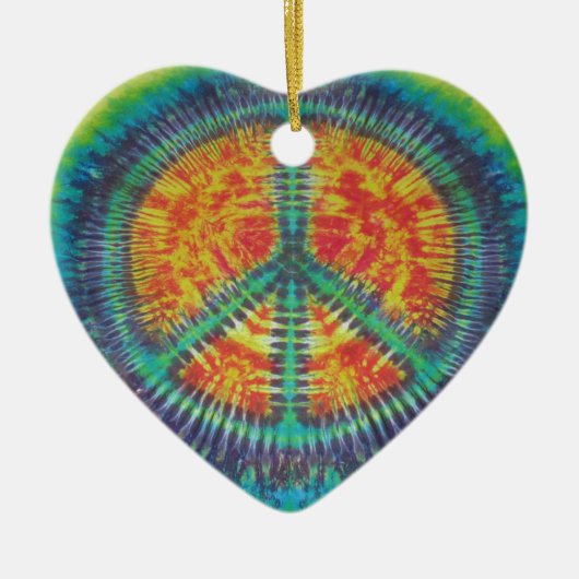 ピースサイン絞り染めファットディーズ セラミックオーナメント (正面)