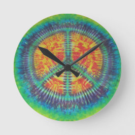 ピースサイン絞り染めファットディーズ ラウンド壁時計