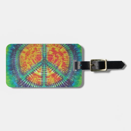 ピースサイン絞り染めファットディーズ ラゲッジタグ (正面横)