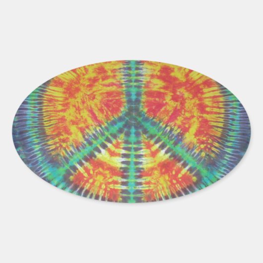 ピースサイン絞り染めファットディーズ 楕円形シール (正面)