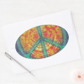 ピースサイン絞り染めファットディーズ 楕円形シール (封筒)