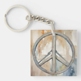 ピースサイン絵を描ウォーターカラー キーホルダー