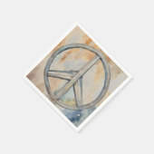 ピースサイン絵を描ウォーターカラー スタンダードカクテルナプキン (角)