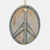 ピースサイン絵を描ウォーターカラー セラミックオーナメント (右)