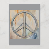 ピースサイン絵を描ウォーターカラー ポストカード (正面)