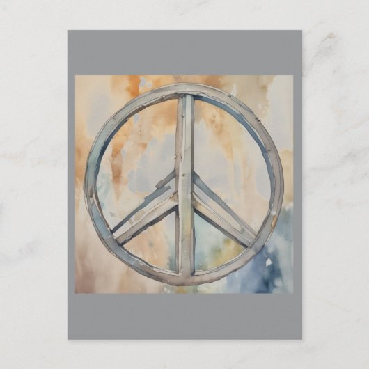 ピースサイン絵を描ウォーターカラー ポストカード (正面)