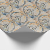 ピースサイン絵を描ウォーターカラー ラッピングペーパー (角)