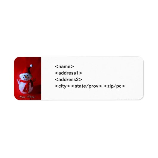 ピースサイン雪だるま(ハッピーホリデー)エイブリラベル ラベル (正面)